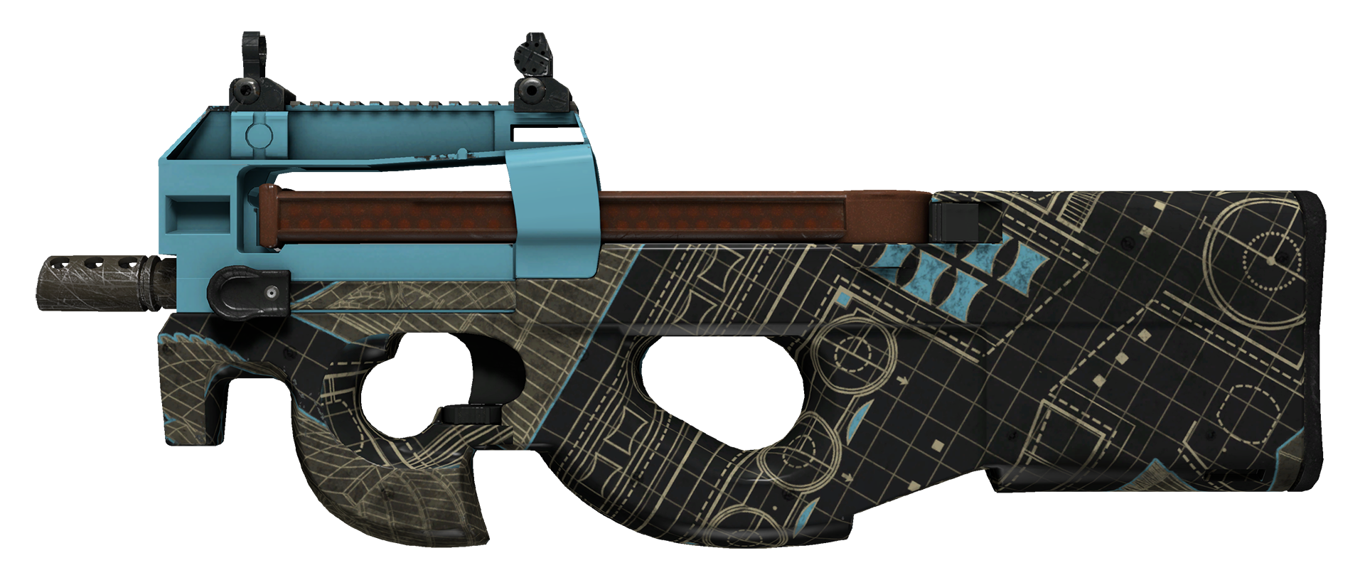 P90 Чертёж-негатив
