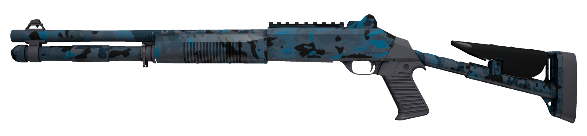 XM1014 Смешанный синий камуфляж